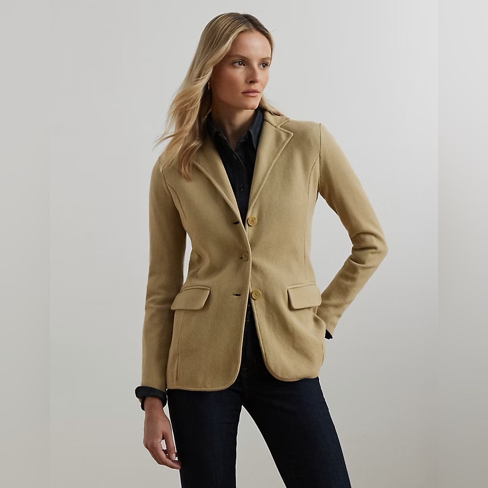 Ralph Lauren Tan Cotton-Blend Blazer